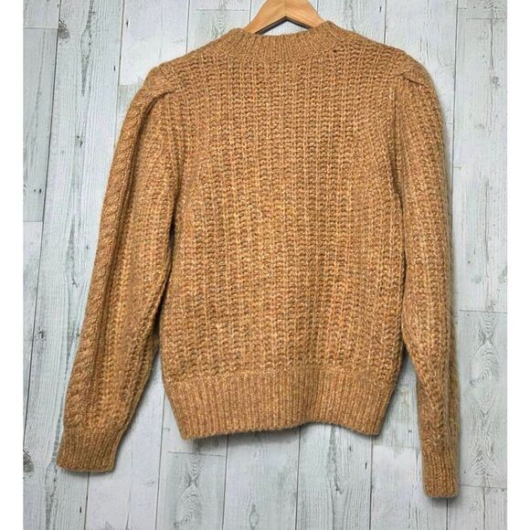 Isabel Marant Etoile Raith Chunky Cable Knit Puff Sleeve Mohair Blend Sweater Sz - Picture 6 of 9
